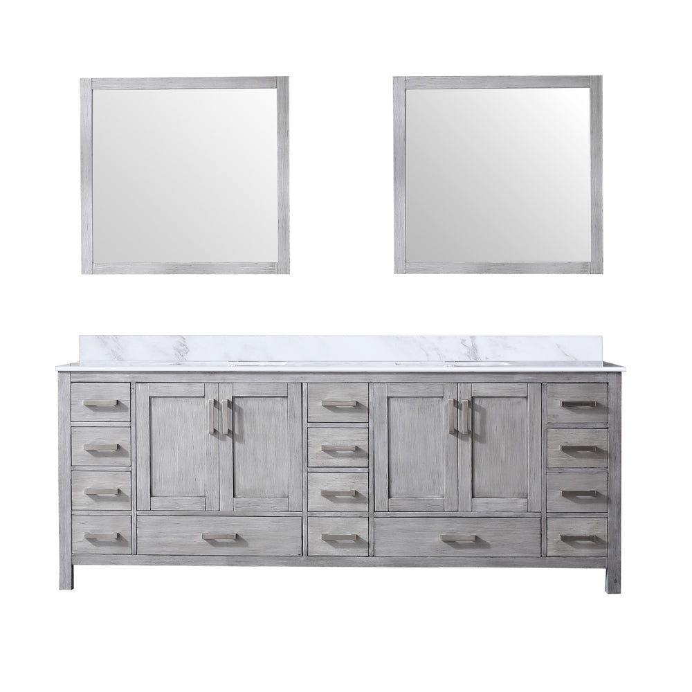 Lexora Jacques 84 in. Distressed Grey Double Sink Bath Vanity