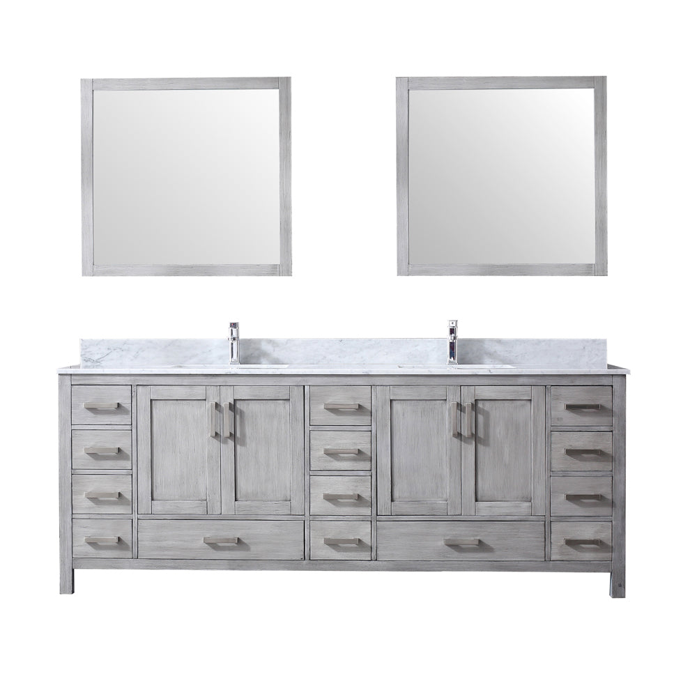 Lexora Jacques 84 in. Distressed Grey Double Sink Bath Vanity