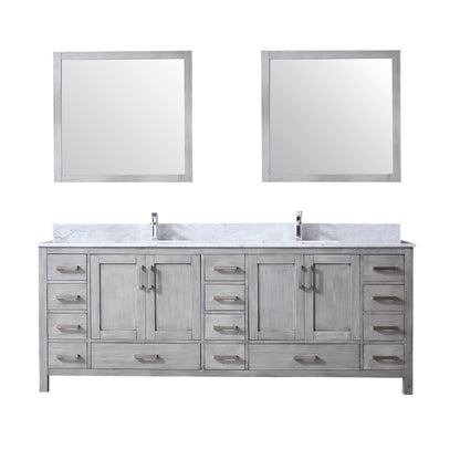 Lexora Jacques 84 in. Distressed Grey Double Sink Bath Vanity