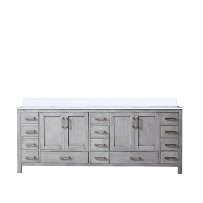 Lexora Jacques 84 in. Distressed Grey Double Sink Bath Vanity