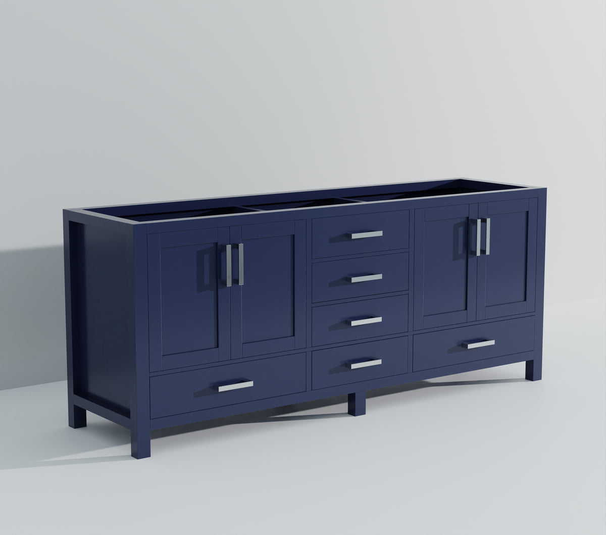 Lexora Jacques 84 in. Navy Blue Double Sink Bath Vanity