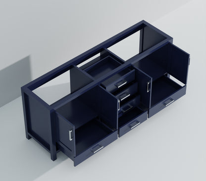 Lexora Jacques 84 in. Navy Blue Double Sink Bath Vanity