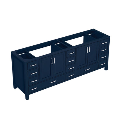 Lexora Jacques 84 in. Navy Blue Double Sink Bath Vanity
