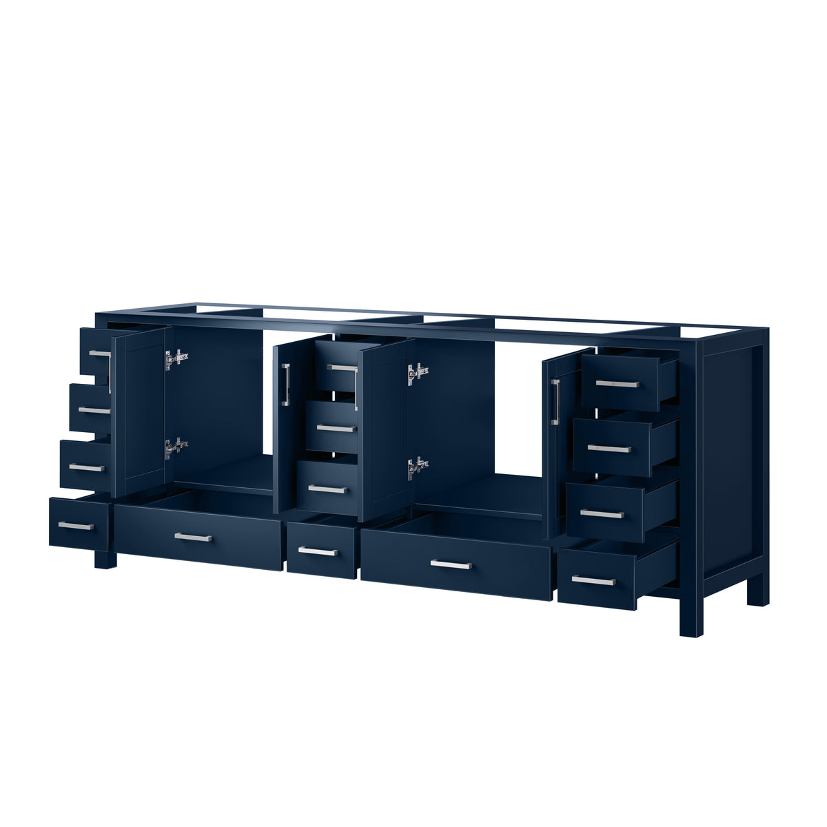 Lexora Jacques 84 in. Navy Blue Double Sink Bath Vanity