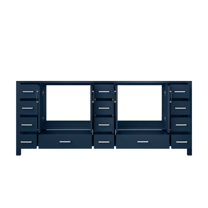 Lexora Jacques 84 in. Navy Blue Double Sink Bath Vanity