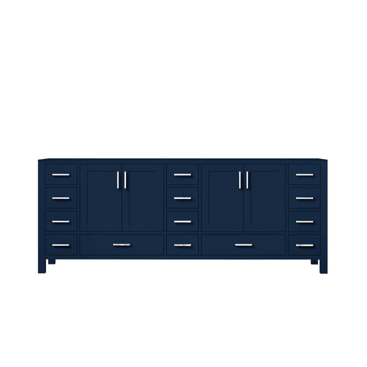 Lexora Jacques 84 in. Navy Blue Double Sink Bath Vanity