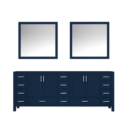 Lexora Jacques 84 in. Navy Blue Double Sink Bath Vanity