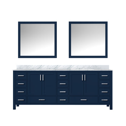 Lexora Jacques 84 in. Navy Blue Double Sink Bath Vanity