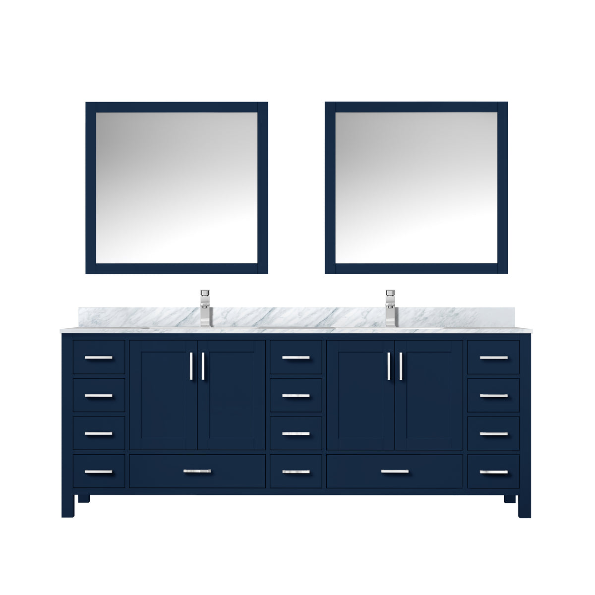 Lexora Jacques 84 in. Navy Blue Double Sink Bath Vanity