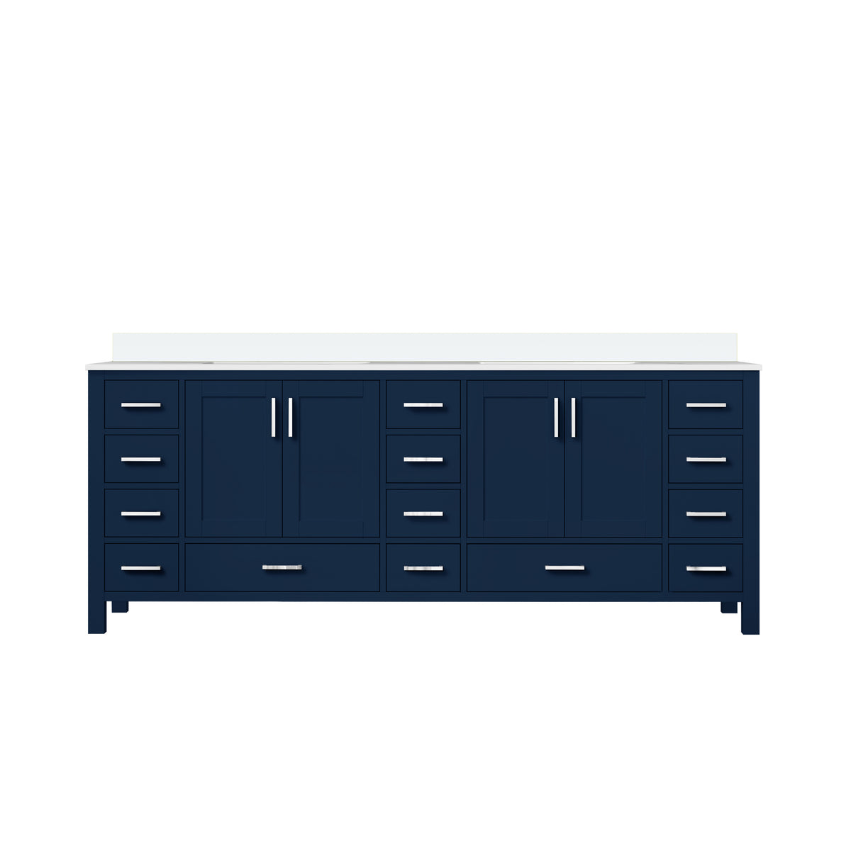 Lexora Jacques 84 in. Navy Blue Double Sink Bath Vanity