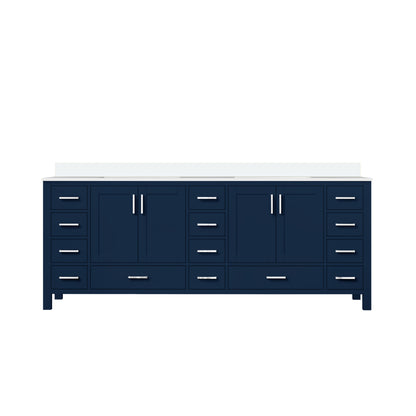 Lexora Jacques 84 in. Navy Blue Double Sink Bath Vanity