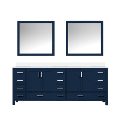 Lexora Jacques 84 in. Navy Blue Double Sink Bath Vanity