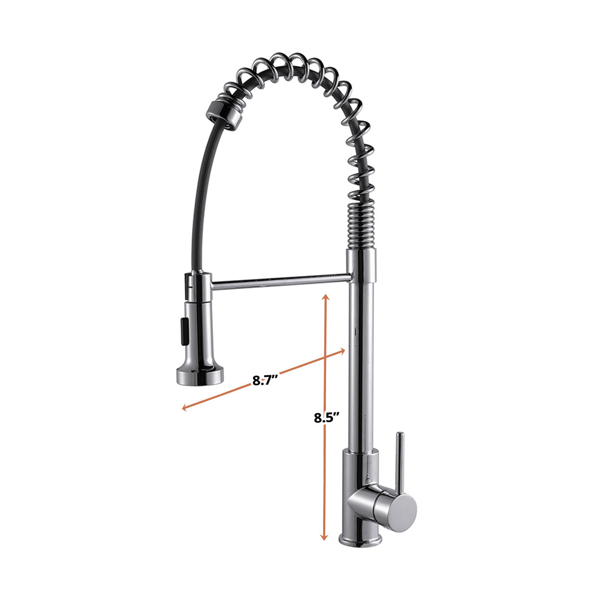 Lexora Lanuvio Brass Single-Handle Pull-Down Spray Kitchen Faucet in Chrome