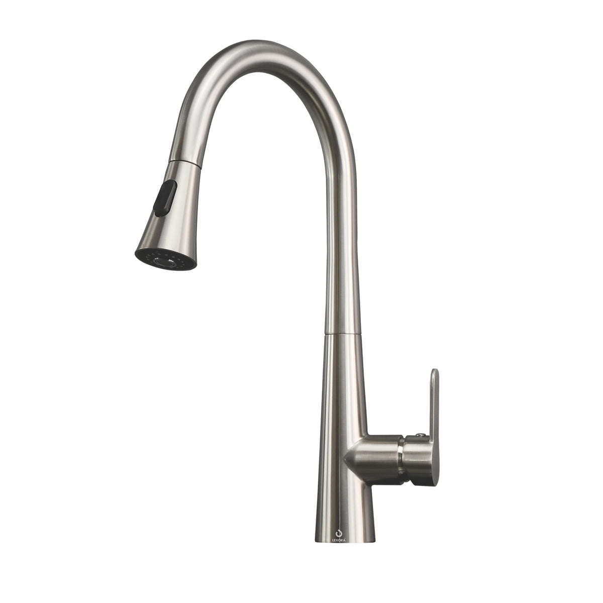 Lexora Furio Brass Single-Handle Pull-Down Spray Kitchen Faucet in Brushed Nickel
