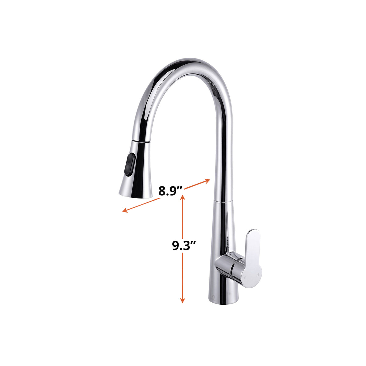 Lexora Furio Brass Single-Handle Pull-Down Spray Kitchen Faucet in Chrome