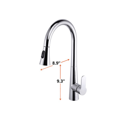 Lexora Furio Brass Single-Handle Pull-Down Spray Kitchen Faucet in Chrome