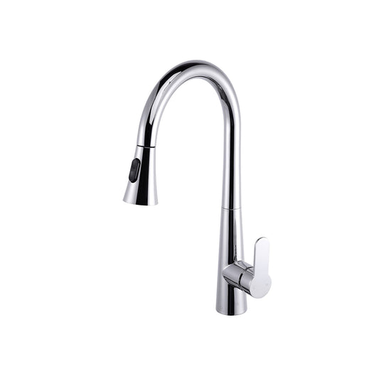 Lexora Furio Brass Single-Handle Pull-Down Spray Kitchen Faucet in Chrome
