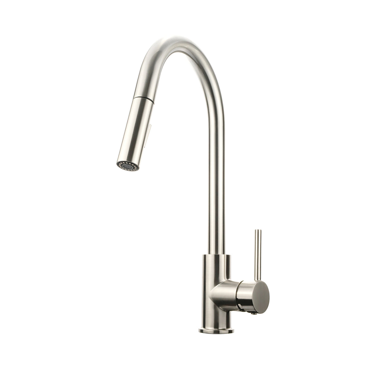 Lexora Olivi Brass Single-Handle Pull-Down Spray Kitchen Faucet in Brushed Nickel