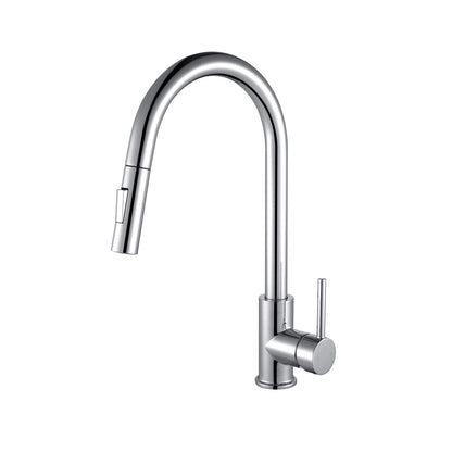 Lexora Olivi Brass Single-Handle Pull-Down Spray Kitchen Faucet in Chrome