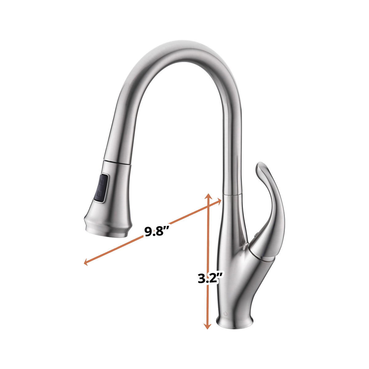 Lexora Garbatella Brass Single-Handle Pull-Down Spray Kitchen Faucet in Brushed Nickel