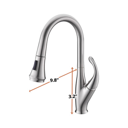 Lexora Garbatella Brass Single-Handle Pull-Down Spray Kitchen Faucet in Brushed Nickel