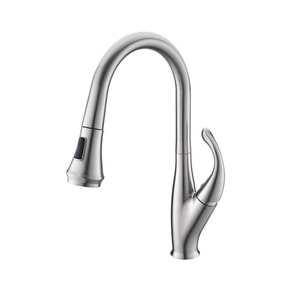 Lexora Garbatella Brass Single-Handle Pull-Down Spray Kitchen Faucet in Brushed Nickel