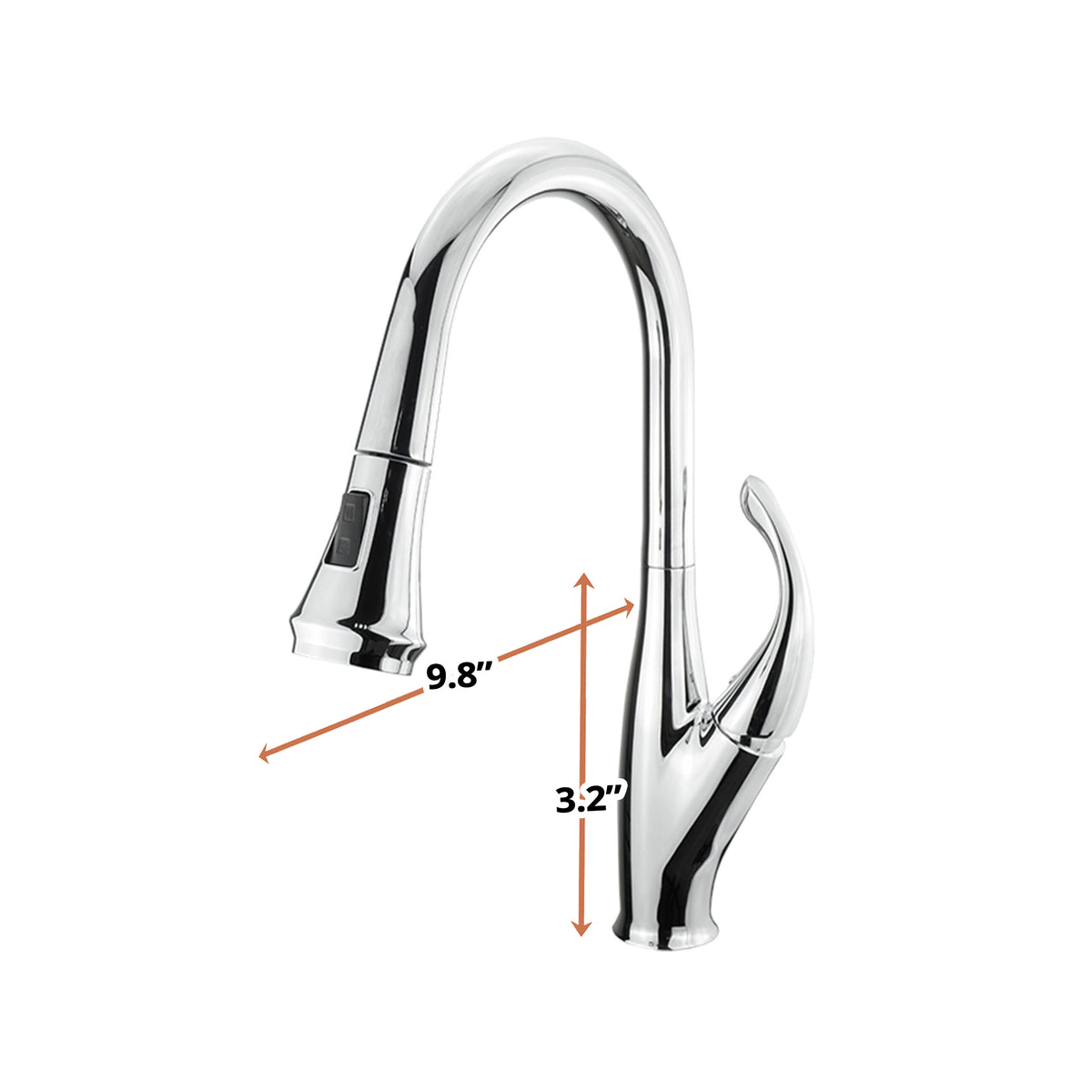 Lexora Garbatella Brass Single-Handle Pull-Down Spray Kitchen Faucet in Chrome