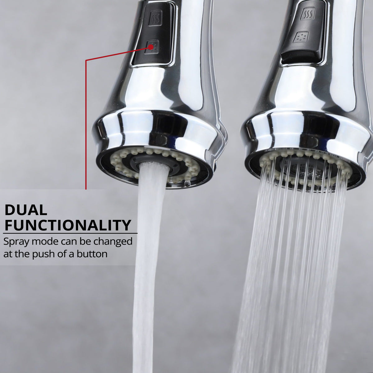Lexora Garbatella Brass Single-Handle Pull-Down Spray Kitchen Faucet in Chrome