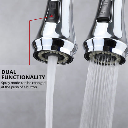 Lexora Garbatella Brass Single-Handle Pull-Down Spray Kitchen Faucet in Chrome