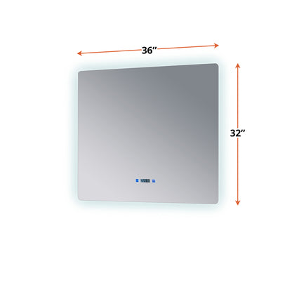 Lexora Lugano 36 in. W x 32 in. H LED Bathroom Vanity Mirror
