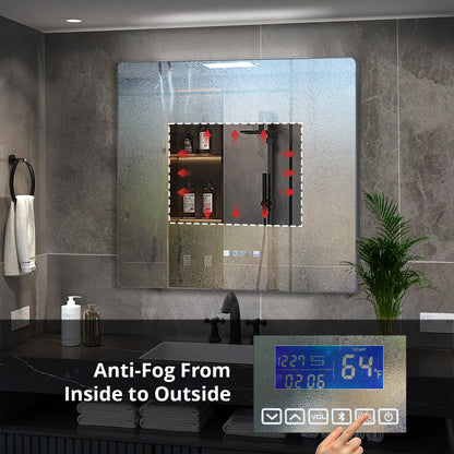 Lexora Lugano 36 in. W x 32 in. H LED Bathroom Vanity Mirror