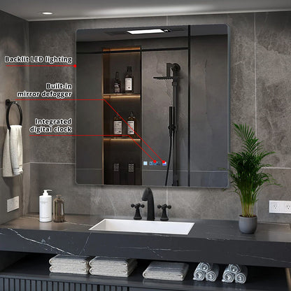 Lexora Lugano 36 in. W x 36 in. H LED Bathroom Vanity Mirror