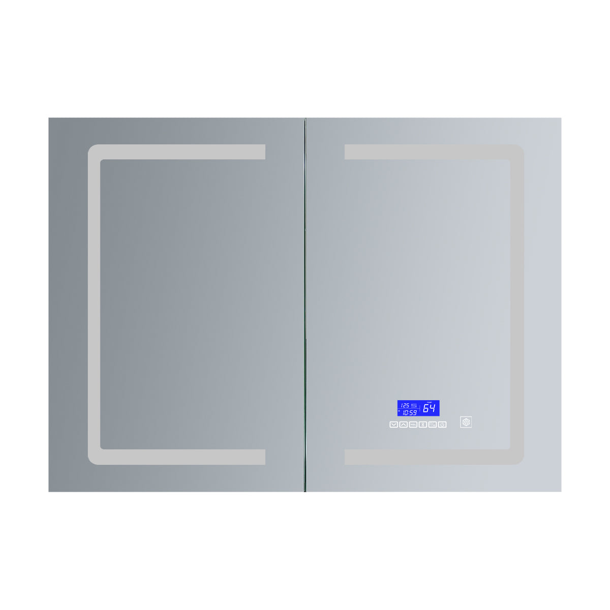 Lexora Lesina 40 in. W x 28 in. H Surface-Mount LED Mirror Medicine Cabinet with Defogger