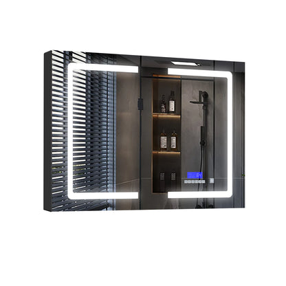 Lexora Lesina 40 in. W x 28 in. H Surface-Mount LED Mirror Medicine Cabinet with Defogger