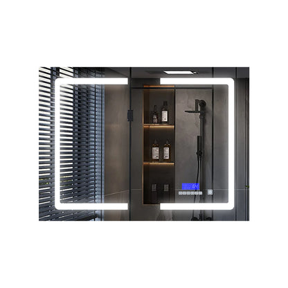 Lexora Lesina 40 in. W x 28 in. H Surface-Mount LED Mirror Medicine Cabinet with Defogger