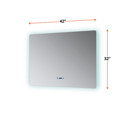 Lexora Lugano 42 in. W x 32 in. H LED Bathroom Vanity Mirror