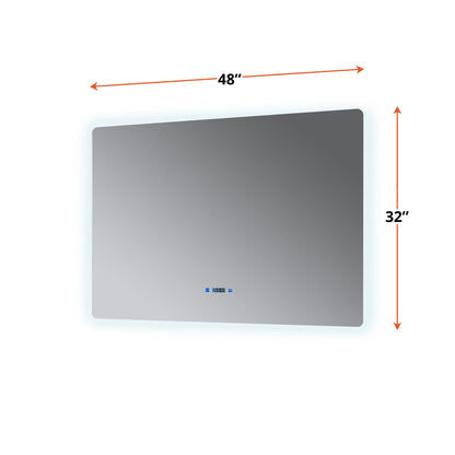 Lexora Lugano 48 in. W x 32 in. H LED Bathroom Vanity Mirror
