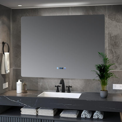 Lexora Lugano 48 in. W x 32 in. H LED Bathroom Vanity Mirror