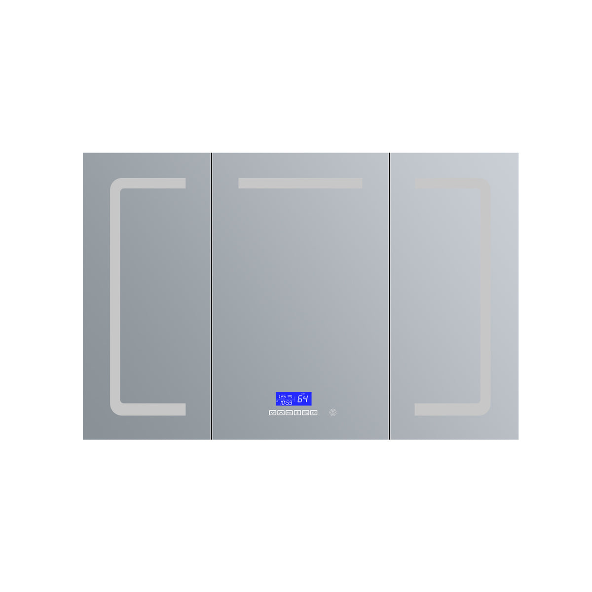 Lexora Lesina 48 in. W x 32 in. H Surface-Mount LED Mirror Medicine Cabinet with Defogger