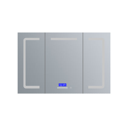 Lexora Lesina 48 in. W x 32 in. H Surface-Mount LED Mirror Medicine Cabinet with Defogger