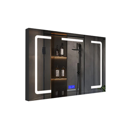 Lexora Lesina 48 in. W x 32 in. H Surface-Mount LED Mirror Medicine Cabinet with Defogger
