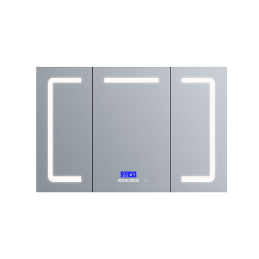 Lexora Lesina 48 in. W x 32 in. H Surface-Mount LED Mirror Medicine Cabinet with Defogger