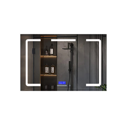 Lexora Lesina 48 in. W x 32 in. H Surface-Mount LED Mirror Medicine Cabinet with Defogger