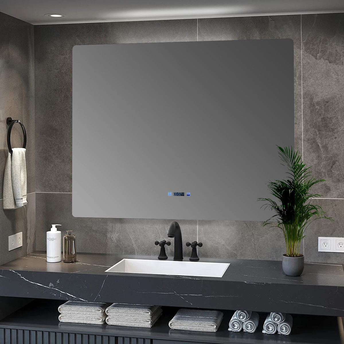 Lexora Lugano 48 in. W x 36 in. H LED Bathroom Vanity Mirror