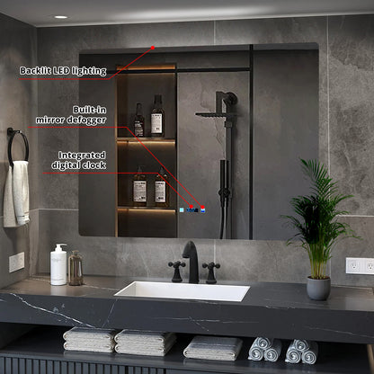 Lexora Lugano 48 in. W x 36 in. H LED Bathroom Vanity Mirror