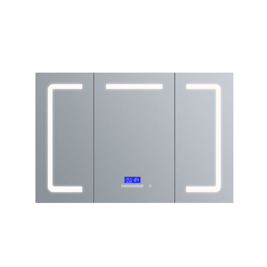 Lexora Lesina 48 in. W x 36 in. H Surface-Mount LED Mirror Medicine Cabinet with Defogger