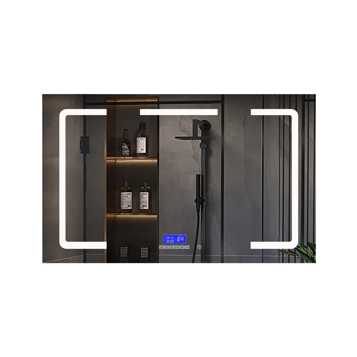 Lexora Lesina 48 in. W x 36 in. H Surface-Mount LED Mirror Medicine Cabinet with Defogger