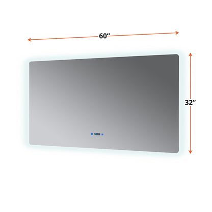 Lexora Lugano 60 in. W x 32 in. H LED Bathroom Vanity Mirror