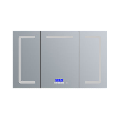 Lexora Lesina 60 in. W x 32 in. H Surface-Mount LED Mirror Medicine Cabinet with Defogger