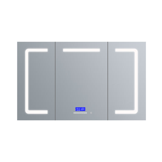 Lexora Lesina 60 in. W x 32 in. H Surface-Mount LED Mirror Medicine Cabinet with Defogger